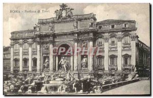 Old Postcard Roma Trevi Fountain