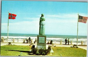 The Norwegian Lady Statue, Virginia Beach VA Vintage Postcard G26