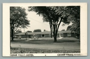 CEDAR FALLS IA MOTEL VINTAGE REAL PHOTO POSTCARD RPPC