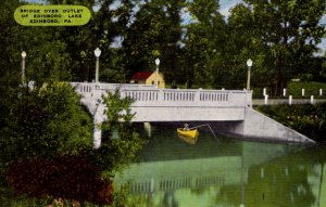 Edinboro,  Pennsylvania - The Bridge over Outlet of Edinboro Lake - c1940
