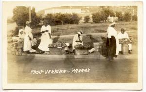 Panama Street Fruit Venders RPPC Real Photo Postcard