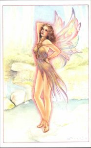 Sexy Woman Fairy Fantasy STREAM FAIRY Jeff Willis 1993 Postcard 3.5x5.5