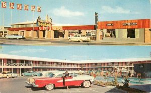 Autos Bagdad Inn Swimming Pool Las Vegas Nevada 1950s Postcard 21-4137