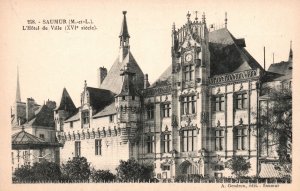 Postcard 1910's L'Hotel de Ville City Hall Building Saumur France Structure FR