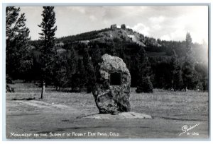 Monument On The Summit Of Rabbit Ear Pass CO Sanborn RPPC Photo Vintage Postcard