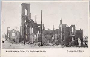 Great Chelsea Fire 1908 MA Congressional Church Unused Tichnor Bros Postcard H30