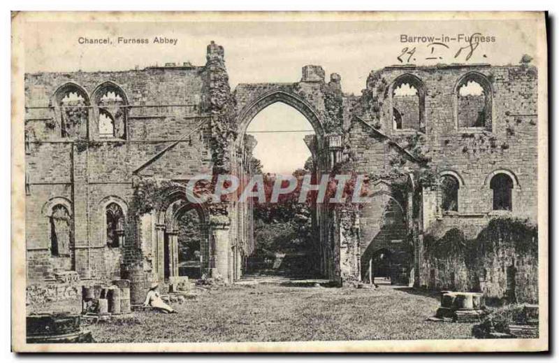 Postcard Old Chancel Furness Abbey Barrow In Furness