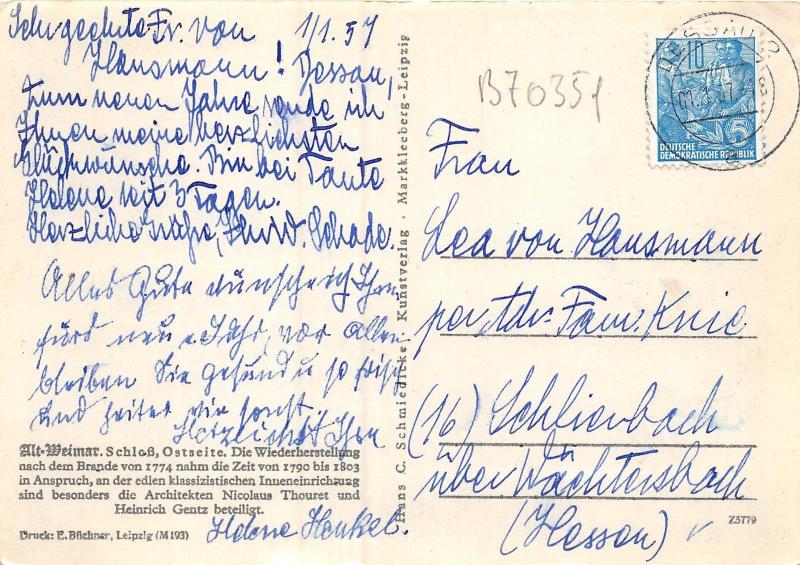 B70351 Alt Weimar Schloss Ostseite Germany