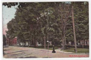 North Park & Street Ashtabula Ohio 1913 postcard