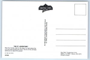 UNIVERSAL STUDIOS, Orlando FL ~ Amusement Park E.T. 1995 ~ 4x6 Postcard