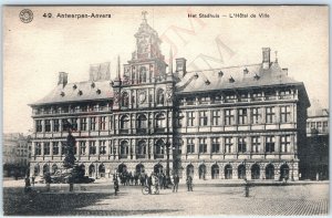 c1910s Antwerp Belgium City Hall Anvers Bicycle Photo Het Stadhuis L'Hotel  A184