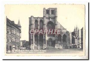Belgium Louvain Postcard Ancient Church St Peter's Square Mathieu Layens