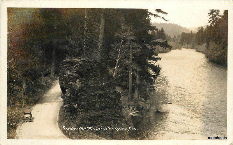 1931 McKenzie Highway Aerial Finn Rock auto RPPC real photo postcard 7818