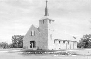 Big Lake Minnesota~Our Lady of the Lake Catholic Church~Tall Steeple~1950s RPPC