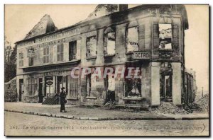 Old Postcard Billiard Creil bombards The office & # 39octroi militaria