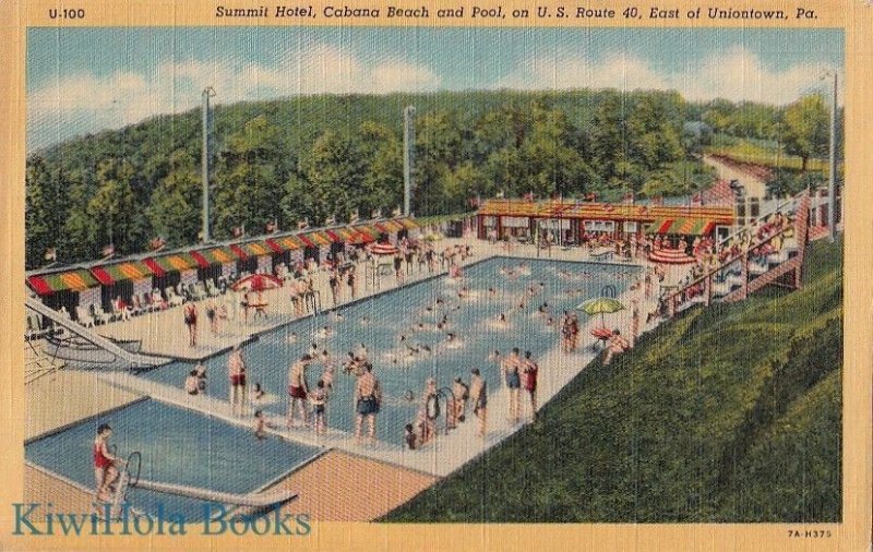 Postcard Summit Hotel Cabana Beach + Pool US Route 40 East Uniontown PA