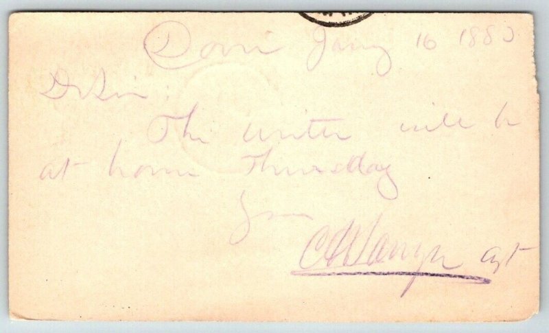 1883  Postal Card  Dover  New Hampshire Cancel  Postcard