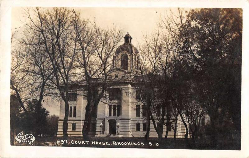 Brookings South Dakota Court House Real Photo Antique Postcard K98617