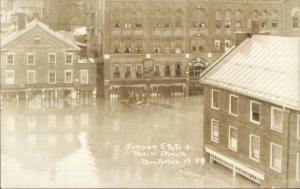 Montpelier VT State & Main Flood 1927 Real Photo Postcard