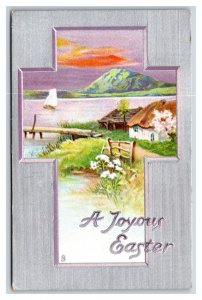 Joyouse Easter  Lakeside Raphael Tuck Silver Cross 756  Unused DB Postcard  H27