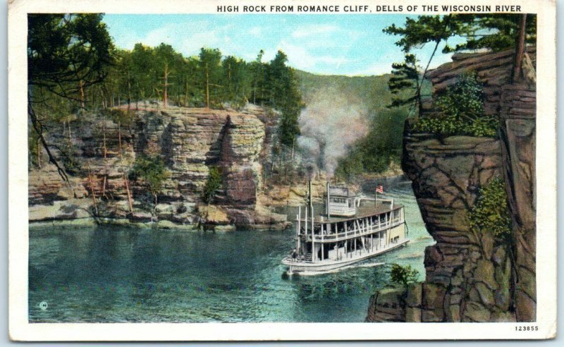 Postcard - High Rock From Romance Cliff, Dells of the Wisconsin River