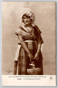 La Bordelaise RPPC Pretty Woman Portrait Cliche Sereni Alfred Noye Postcard E26