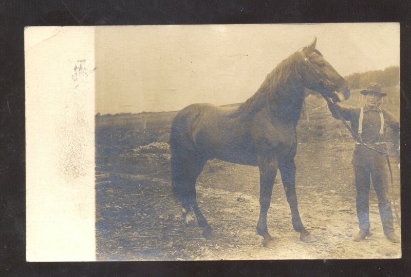 RPPC MCHENRY ILLINOIS VETERINERIAN HORSE ROUND LAKE ILL. REAL PHOTO POSTCARD