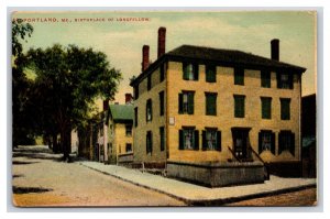 Longfellow Birthplace Portland Maine ME UNP  DB Postcard Y3