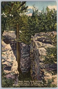 Vtg Bama Scenic Rock Gardens between Birmingham & Tuscaloosa Alabama AL Postcard