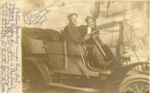 Auto Prop men Photo Studio Minneapolis Minnesota RPPC Photo Postcard 6301