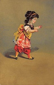 Approx. Size: 2.5 x 4 Dancing girl  Late 1800's Tradecard Non  