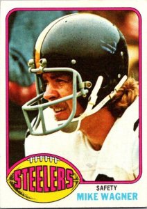 1976 Topps Football Card Mike Wagner Pittsburgh Steelers sk4440