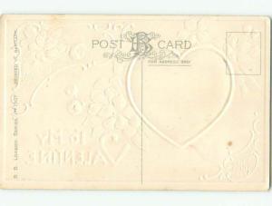 Unused Pre-Linen valentine COUNTRY BRIDGE SCENE INSIDE HEART k9296