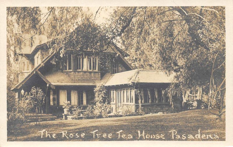 RPPC The Rose Tree Tea House, Pasadena, CA c1910s Vintage Real Photo Postcard