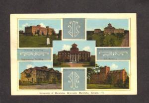 MB University of Manitoba Winnipeg Canada Carte Postale Postcard Multiview