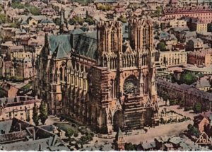 France Reims La Cathedrale Vue Aerienne 1959