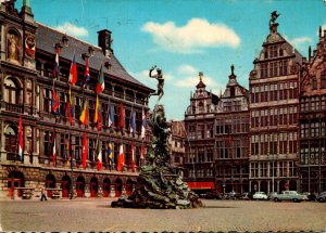 Belgium Antwerp Grand Square Brabo and Corporation Houses