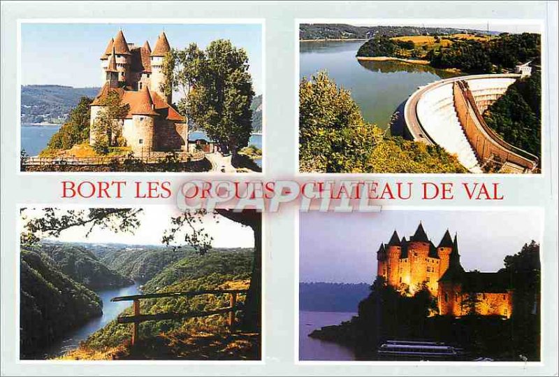 Postcard Modern Correze Bort Organ Chateau Val Dam Bort Orgies site of St Naz...