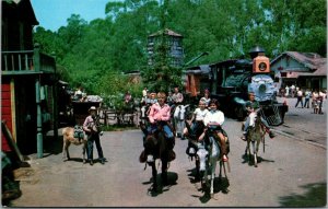 Vtg Knotts Berry Farm The Burro Train Ghost Town CA 1950s Postcard