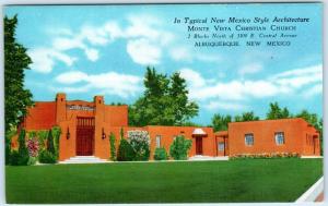 ALBUQUERQUE, New Mexico  NM    MONTE VISTA CHRISTIAN CHURCH  c1940s    Postcard