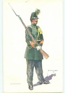 foreign 1951 Military signed BELGIUM ARMY SOLDIER IN TRADITIONAL UNIFORM AC2609