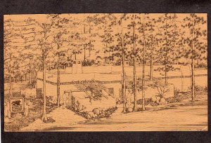 AZ Cork N and 'N Cleaver Restaurant Artist Sketch Phoenix Arizona Postcard