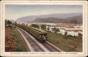 B&O Baltimore & Ohio National Ltd RR Train Potomac River c1915 Postcard