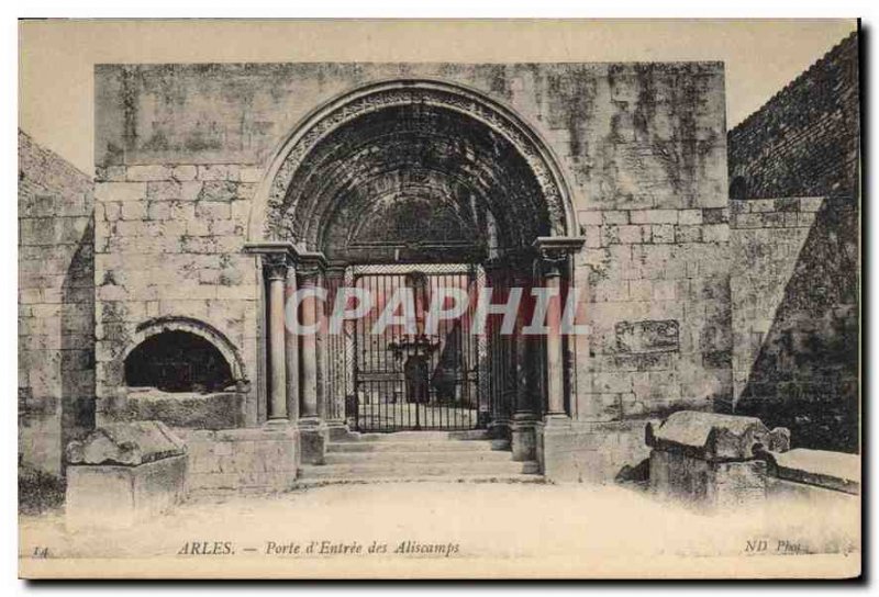 Postcard Ancient Arles Gate Entrance of Aliscamps