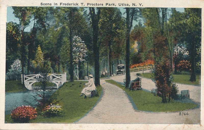 Scene in Frederick Proctors Park - Utica NY, New York - pm 1920 - WB
