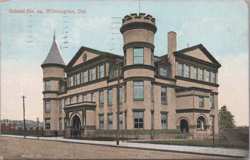 Postcard School No 24  Wilmington DE