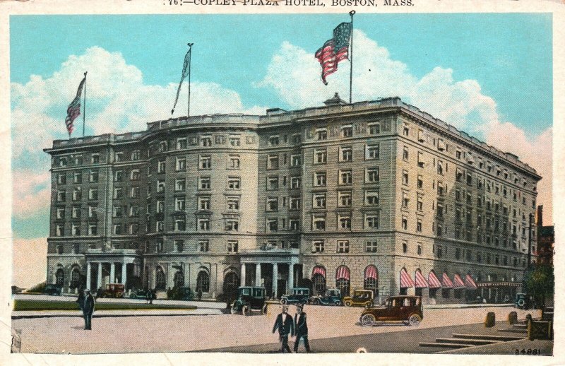 Vintage Postcard 1920's Copley Plaza Hotel Boston Massachusetts MA