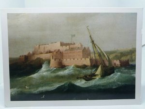 Shipping in a Storm off Castle Cornet 1796 Thomas Whitcombe Vintage Art Postcard