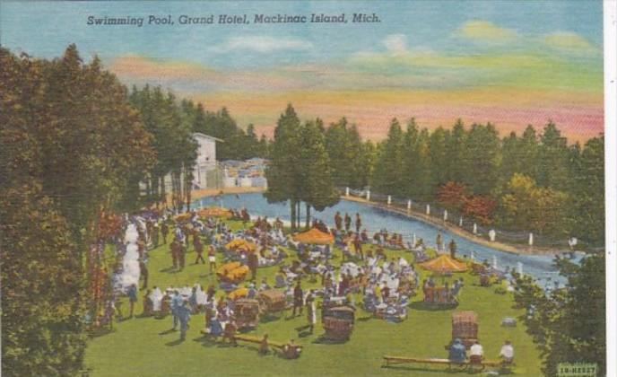 Michigan Mackinac Island Swimming Pool At Grand Hotel Curteich