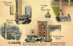 Cincinnati Ohio 1940s Postcard The Colony Restaurant Multiview